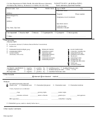 Document preview: Form LAB0416 Parasitology Lab Report Form - California