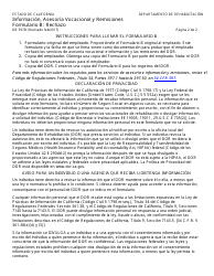 Formulario DR397B Informacion, Asesoria Vocacional Y Remisiones Formulario B - Rechazo - California (Spanish), Page 2