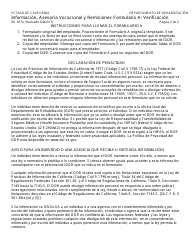 Formulario DR397A Informacion, Asesoria Vocacional Y Remisiones Formulario a - Verificacion - California (Spanish), Page 2