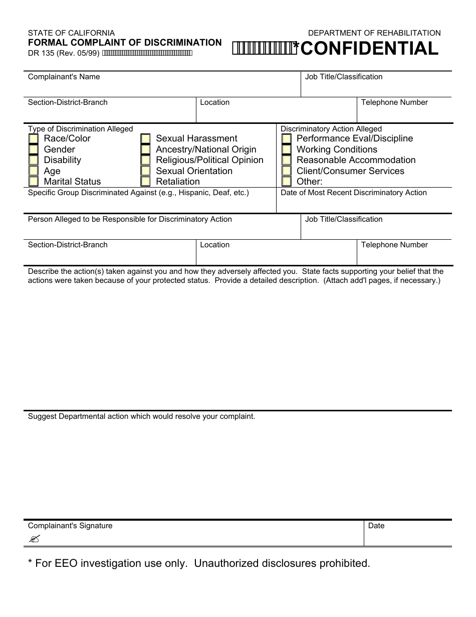 Form DR135 - Fill Out, Sign Online and Download Fillable PDF ...