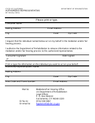 Document preview: Form DR108 Authorized Representative - California