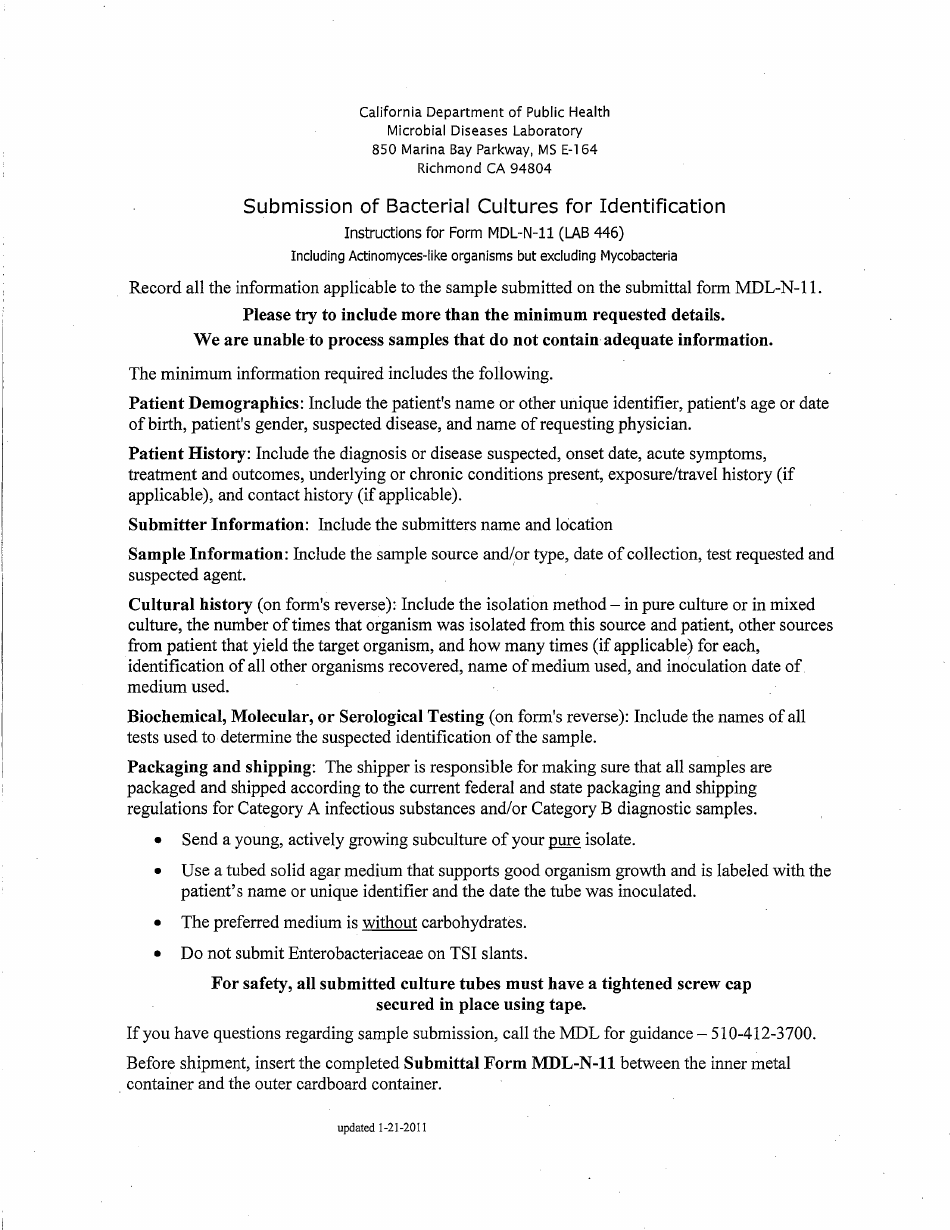 Form LAB446 (MDLN11) Fill Out, Sign Online and Download Fillable