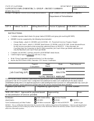 Document preview: Form DR385C Supported Employment (Se) - Group - Invoice Summary - California