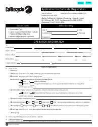 Form CalRecycle915 &quot;Application for Curbside Registration&quot; - California