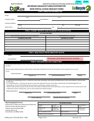 Form CalRecycle752-PAR Beverage Manufacturer/Distributor Web Portal Access Request Form - California, Page 3