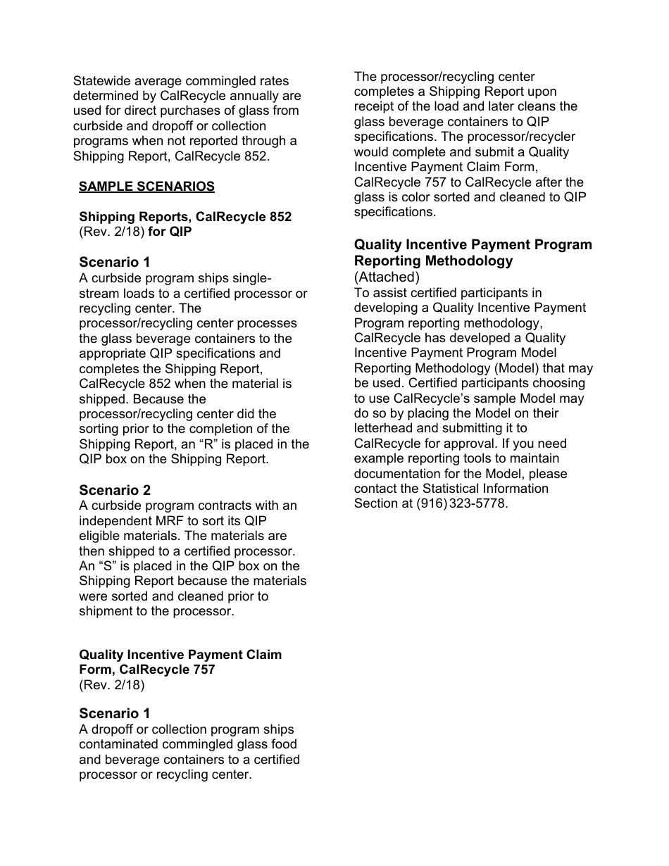Instructions for Form CalRecycle757 Quality Incentive Payment Claim - California, Page 3