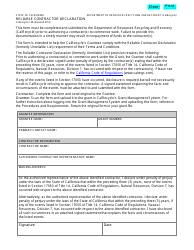 Form CalRecycle168 Reliable Contractor Declaration - California