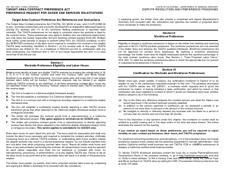 Form STD.830 Preference Request for Goods and Services Solicitations - Target Area Contract Preference Act - California, Page 2