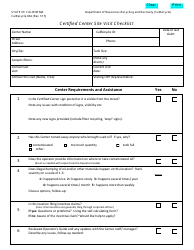 Document preview: Form CalRecycle664 Certified Center Site Visit Checklist - California