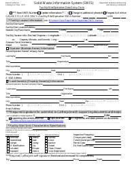 Form CalRecycle37 Solid Waste Information System (Swis) Facility/Site Data Entry Form - California