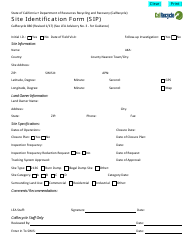 Form CalRecycle880 &quot;Site Identification Form (Sip)&quot; - California