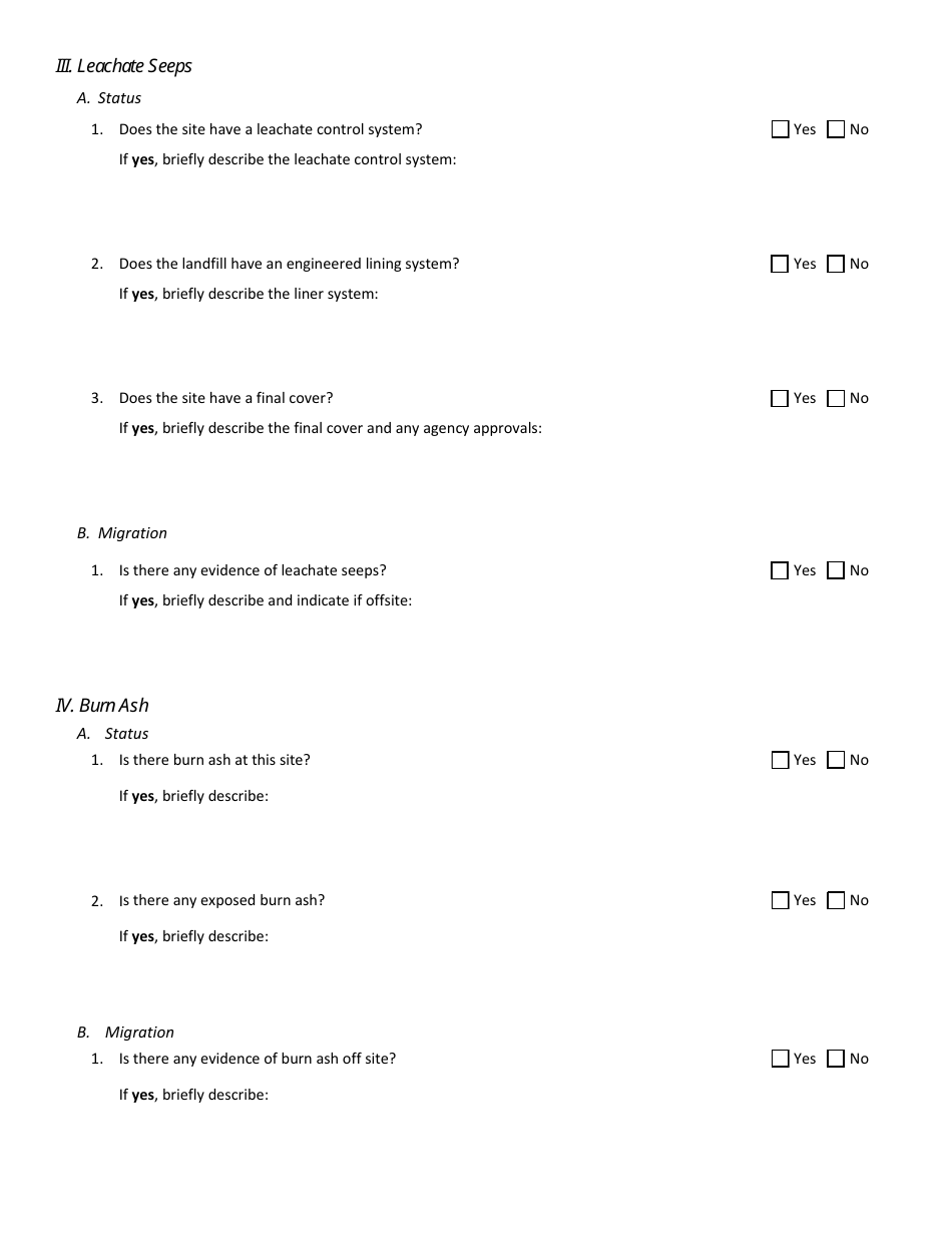 Form CalRecycle881 Site Assessment Form - California, Page 3