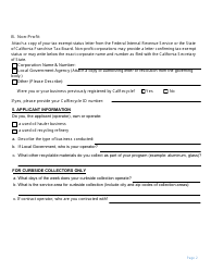 Form CalRecycle30 Used Oil Industrial Generator / Curbside Collection Registration Application - California, Page 2