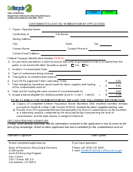 Form CalRecycle325 Contaminated Used Oil Reimbursement Application - California