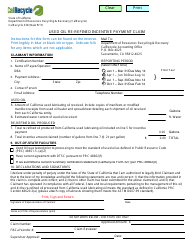 Form CalRecycle328 &quot;Used Oil Re-refined Incentive Payment Claim&quot; - California