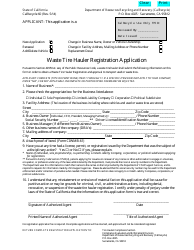 Form CalRecycle60 Waste Tire Hauler Registration Application - California