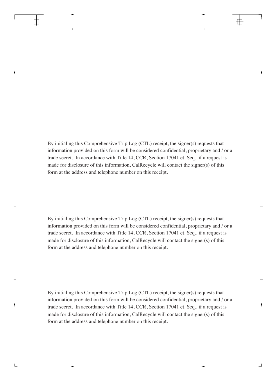 Form CalRecycle203 Ca Comprehensive Trip Log and Receipts - Sample - California, Page 2