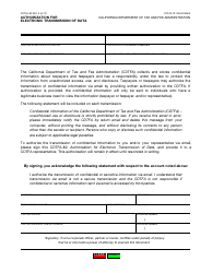 Document preview: Form CDTFA-82 Authorization for Electronic Transmission of Data - California