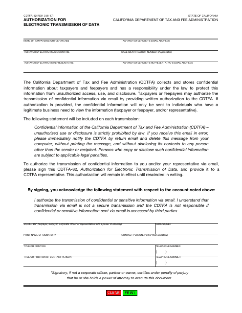 Form CDTFA-82  Printable Pdf