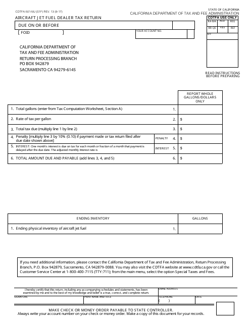 Form CDTFA-501-MJ  Printable Pdf