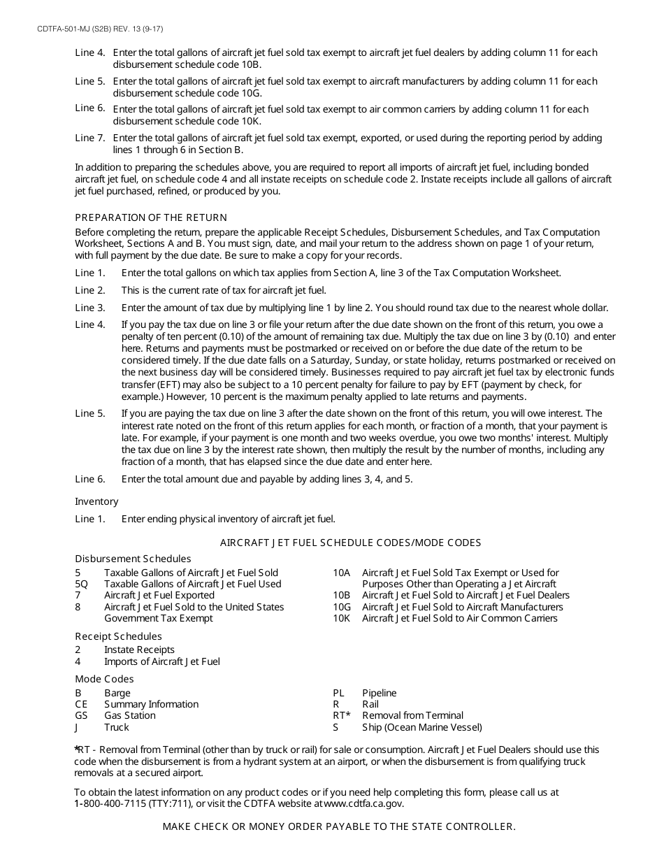 Form CDTFA-501-MJ Aircraft Jet Fuel Dealer Tax Return - California, Page 4