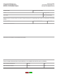 Form CDTFA-413-ACTS &quot;Cigarette Distributor's Report of Returned Stamps&quot; - California
