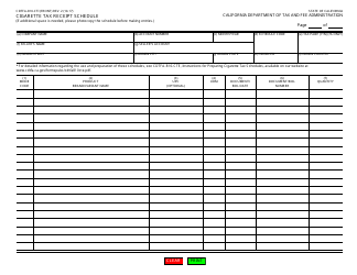 Document preview: Form CDTFA-810-CTI Cigarette Tax Receipt Schedule - California