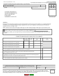 Form CDTFA-501-Q2 Cigarette Wholesaler Floor Stock Tax Return - California