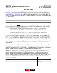 Document preview: Form CDTFA-230-E Diesel Fuel Prepayment Exemption Certificate Section 6480.3 - California