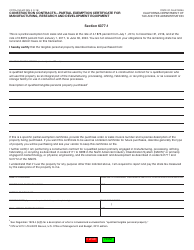 Form CDTFA-230-MC Construction Contracts - Partial Exemption Certificate for Manufacturing, Research and Development Equipment - California, Page 2