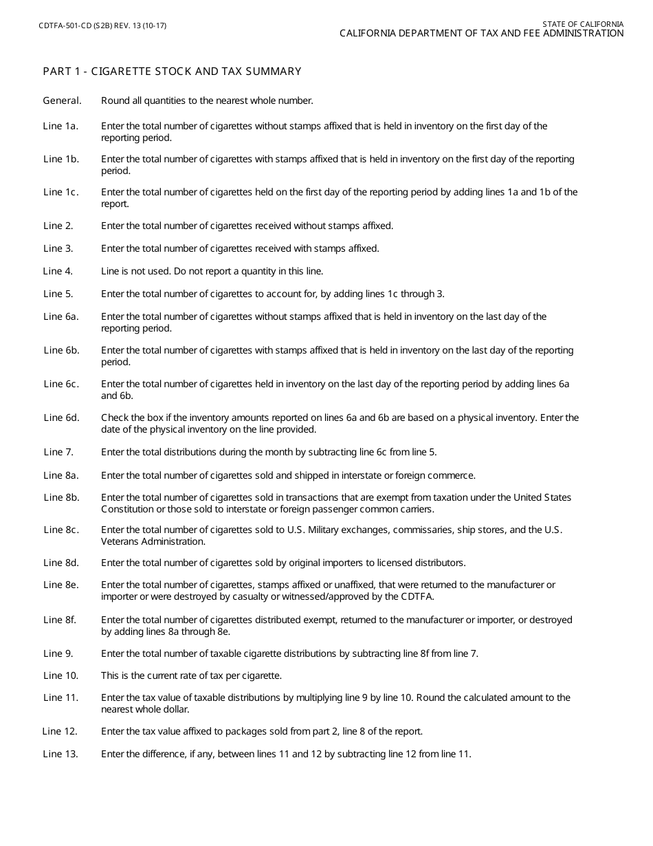 Form CDTFA-501-CD Cigarette Distributors Tax Report - California, Page 4