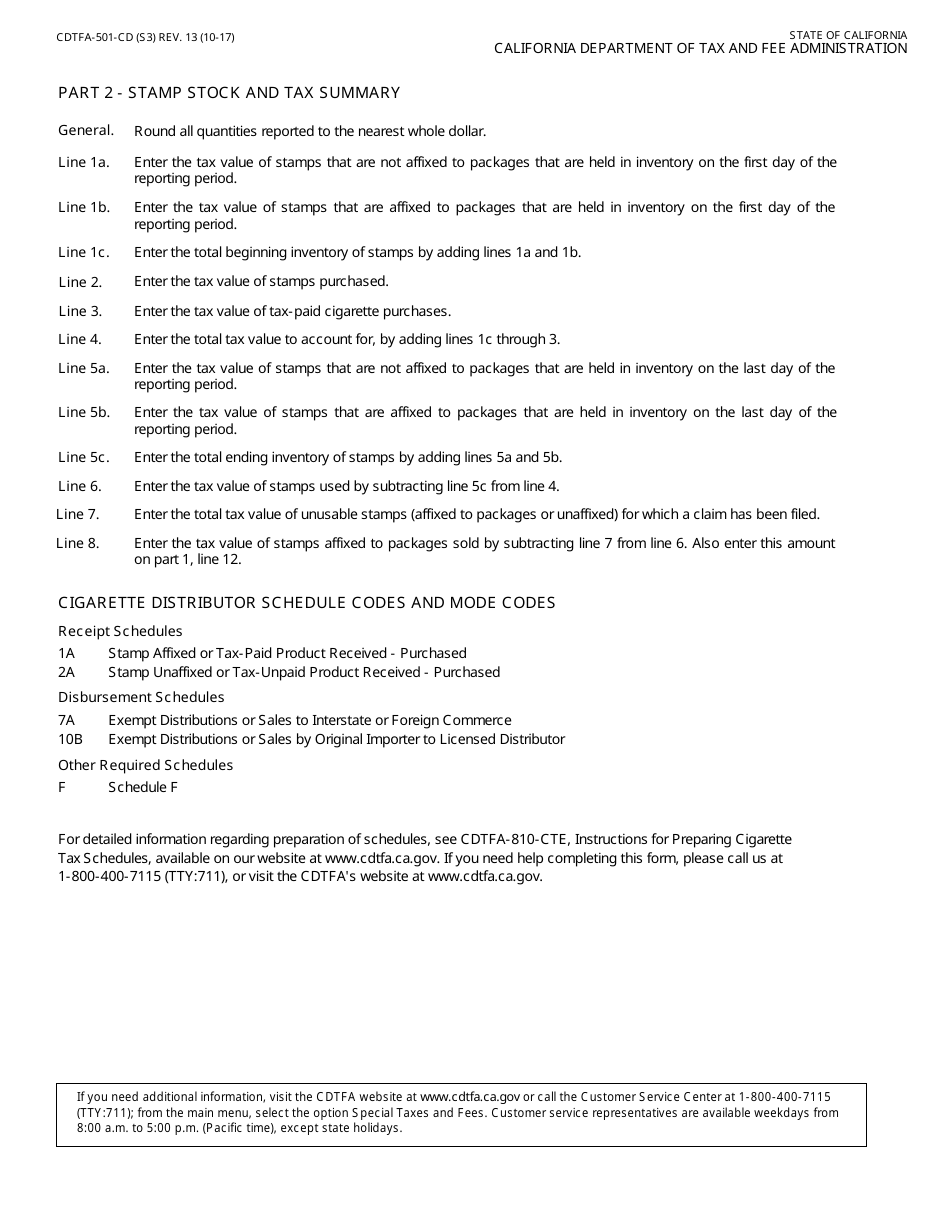 Form CDTFA-501-CD Cigarette Distributors Tax Report - California, Page 5