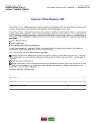 Document preview: Form CDTFA-230-Q-1 Exemption Certificate - Aircraft Common Carrier - California