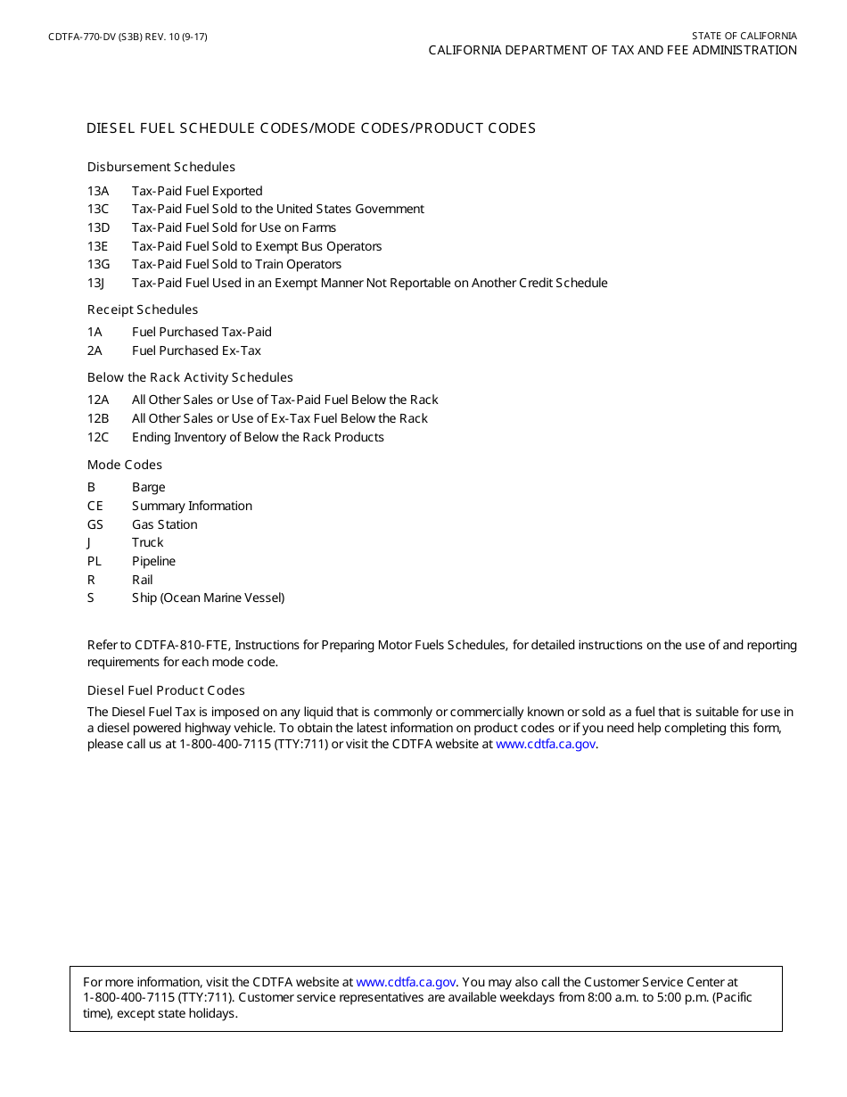 Form CDTFA-770-DV Diesel Fuel Ultimate Vendor Report / Claim for Refund - California, Page 6