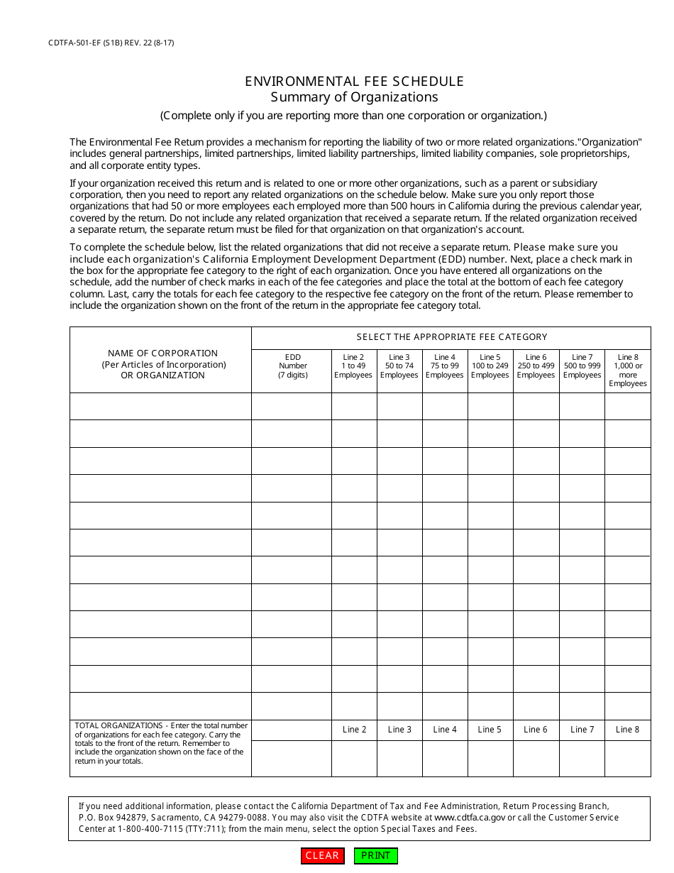 Form CDTFA-501-EF Environmental Fee Return - California, Page 2