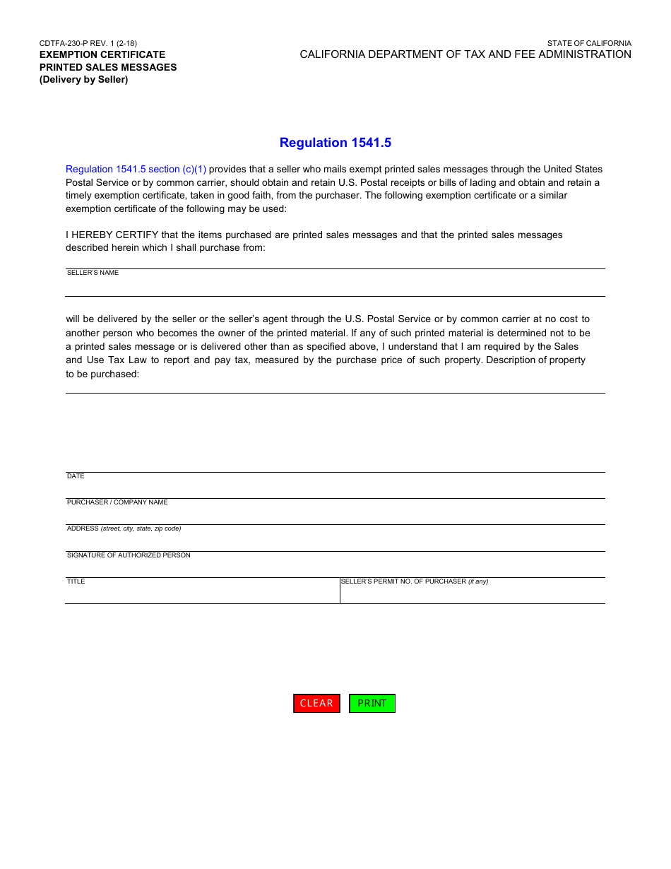 Form cdtfa 230 p fill out sign online and download fillable pdf