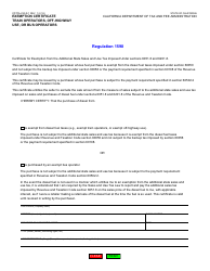 Form CDTFA-230-R-1 &quot;Exemption Certificate - Train Operators, Off-Highway Use, or Bus Operators&quot; - California