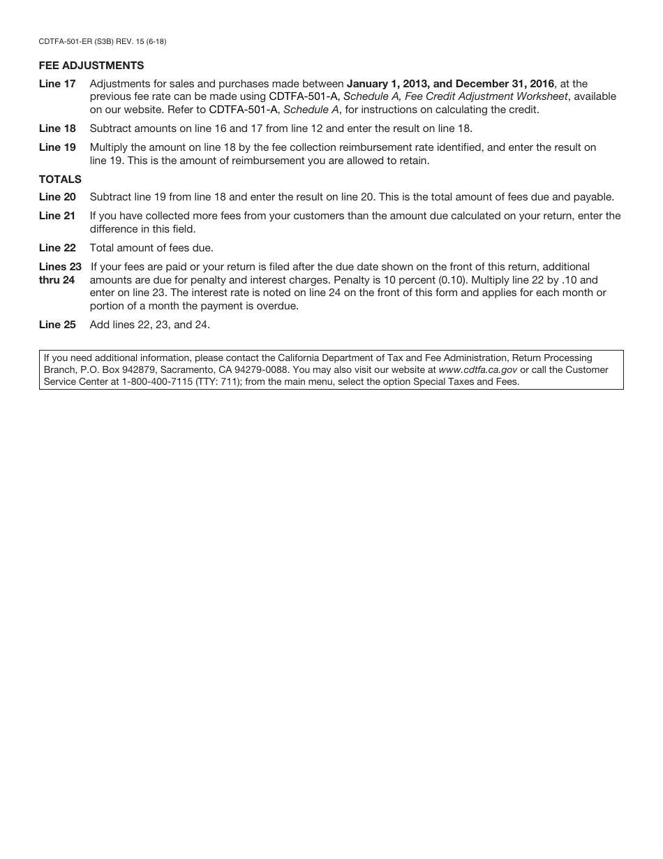 Form CDTFA-501-ER Electronic Waste Recycling Fee Return - California, Page 6
