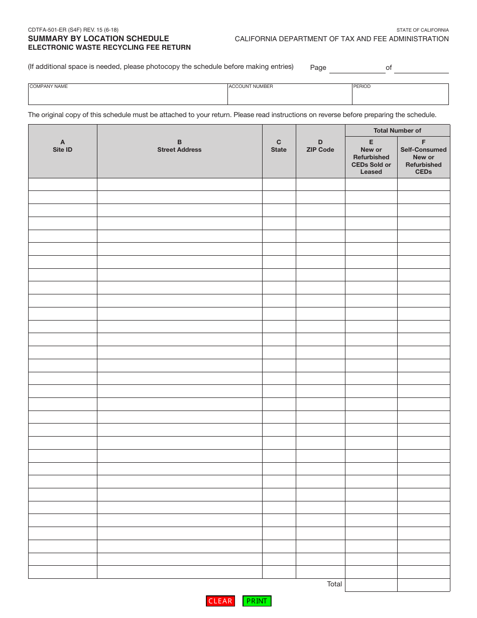 Form CDTFA-501-ER Electronic Waste Recycling Fee Return - California, Page 7