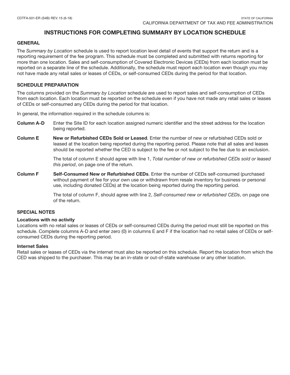 Form CDTFA-501-ER Electronic Waste Recycling Fee Return - California, Page 8