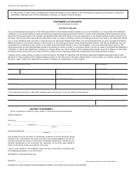 Form CDTFA-146-TSG Exemption Certificate - Property Used in Tribal Self-governance and Statement of Delivery - California, Page 2