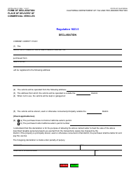 Document preview: Form CDTFA-230-P-1 Form of Declaration Place of Delivery of Commercial Vehicles - California