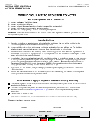 Form CDTFA-6 National Voter Registration Act (Nvra) Declination Form - California
