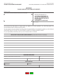 Document preview: Form CDTFA-245-OYE Online Filing Exemption Request - California