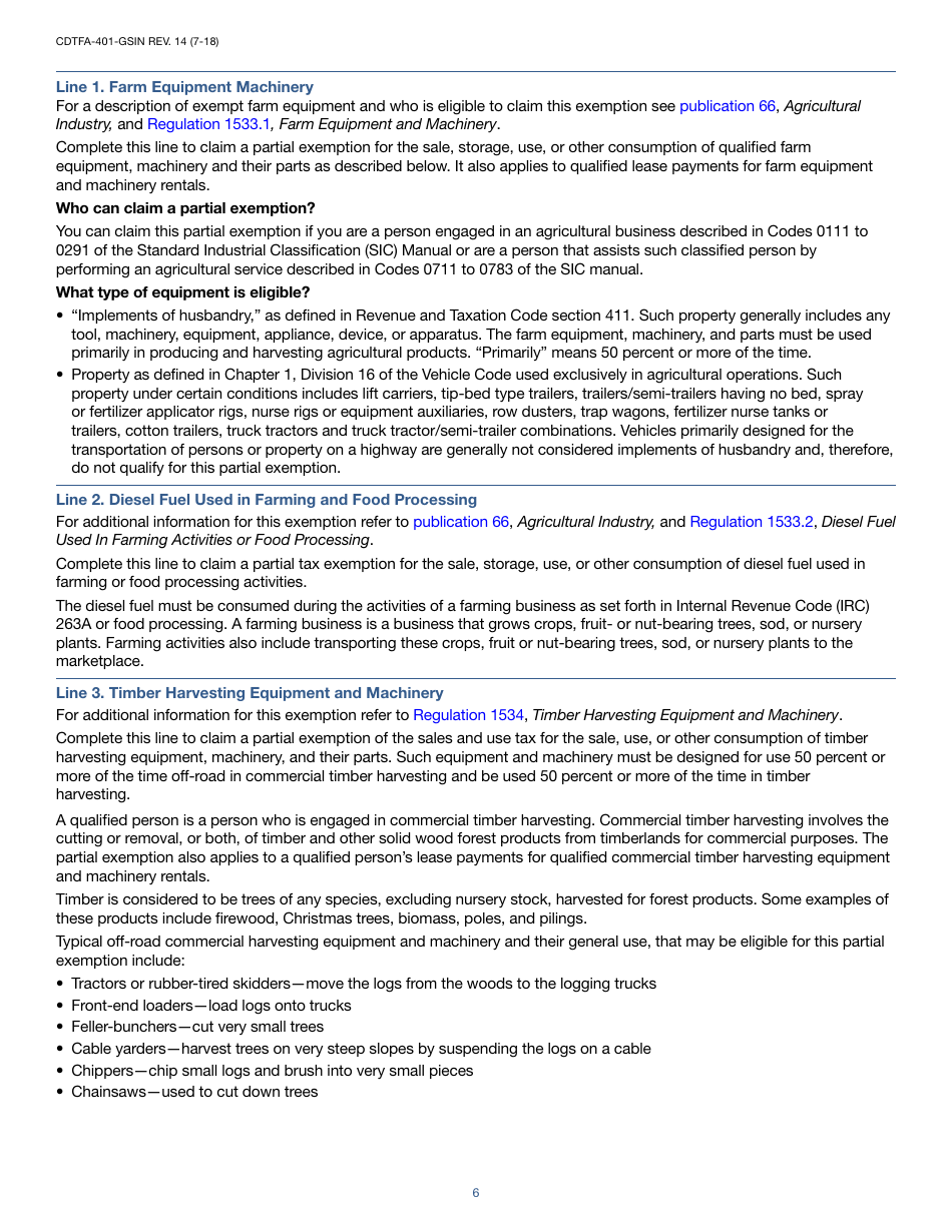 Instructions for Form CDTFA-401-GS State, Local, and District Sales and Use Tax Return - California, Page 6