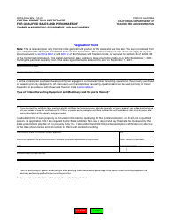Form CDTFA-230-H &quot;Partial Exemption Certificate for Qualified Sales and Purchases of Timber Harvesting Equipment and Machinery&quot; - California