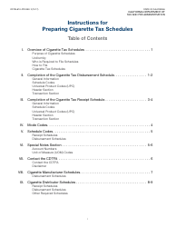 Document preview: Instructions for Form CDTFA-810-CTE, CDTFA-501-CD Cigarette Distributor&#039;s Tax Report - California