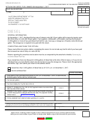 Form CDTFA-501-DFT &quot;Return for Diesel Fuel Owned on November 1, 2017&quot; - California
