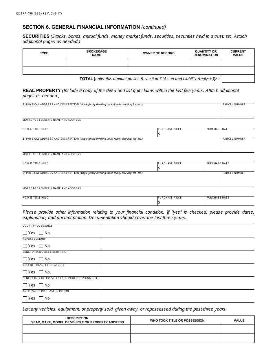 Form CDTFA-490 Offer in Compromise Application - California, Page 8
