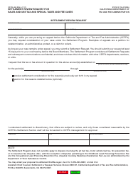 Document preview: Form CDTFA-393 Settlement Review Request for Sales and Use Tax and Special Taxes and Fee Cases - California
